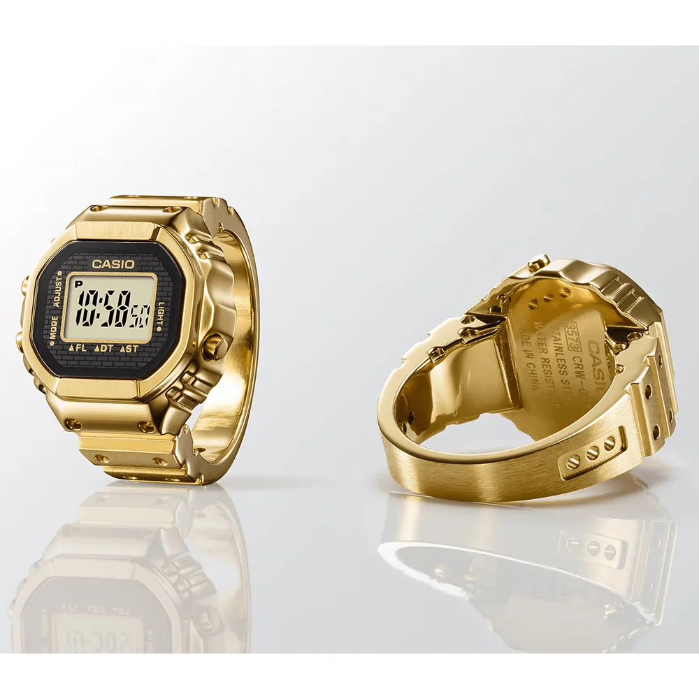 Zegarek Casio CRW-001G-9ER RING WATCH PIERŚCIONEK ZŁOTY na palec cyfrowy