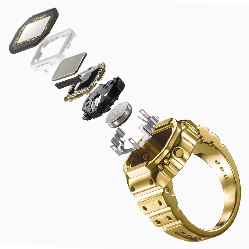 Zegarek Casio CRW-001G-9ER RING WATCH PIERŚCIONEK ZŁOTY na palec cyfrowy