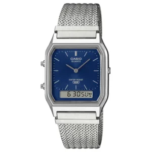 Zegarek Casio AQ-230EM-2AEF Vintage Srebrny na meshowej bransolecie Zegarek Casio AQ-230EM-2AEF Vintage Srebrny na meshowej bransolecie