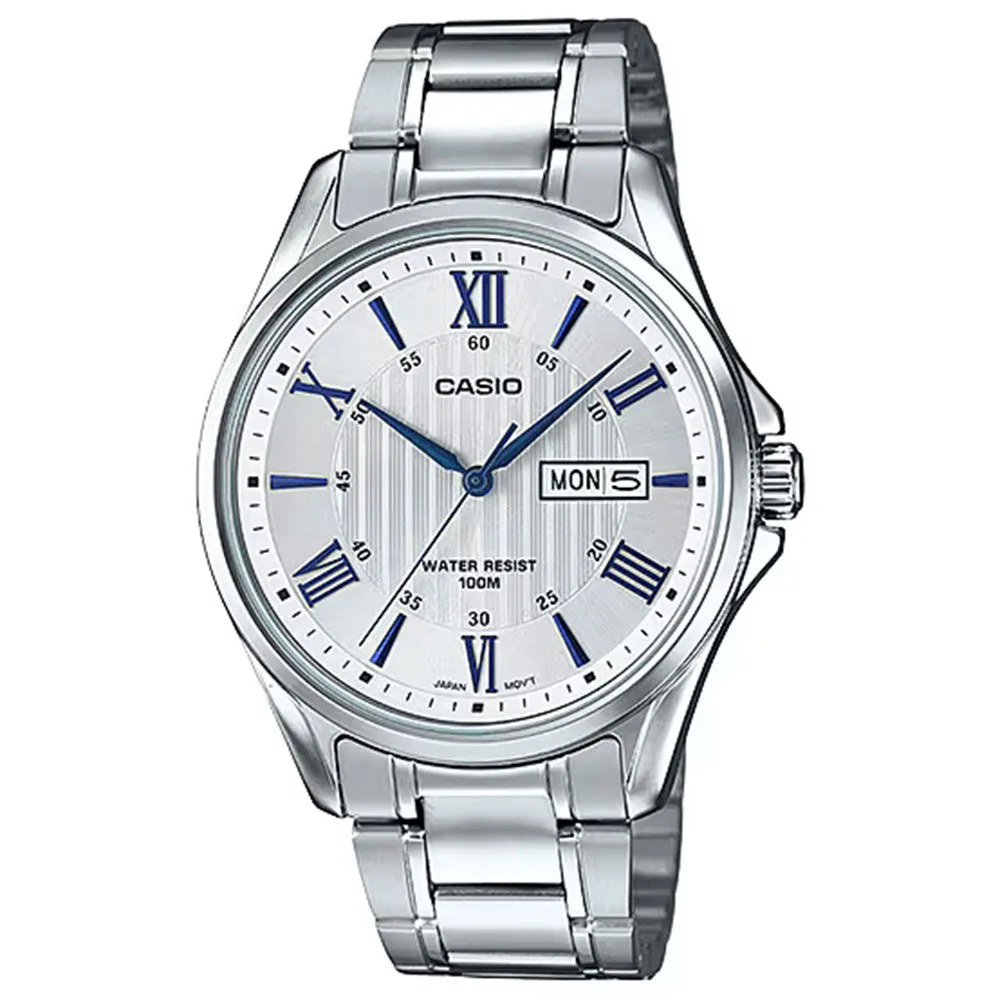 Zegarek Casio MTP-1384D-7A2VEF Classic Zegarek męski srebrny jasna tarcza
