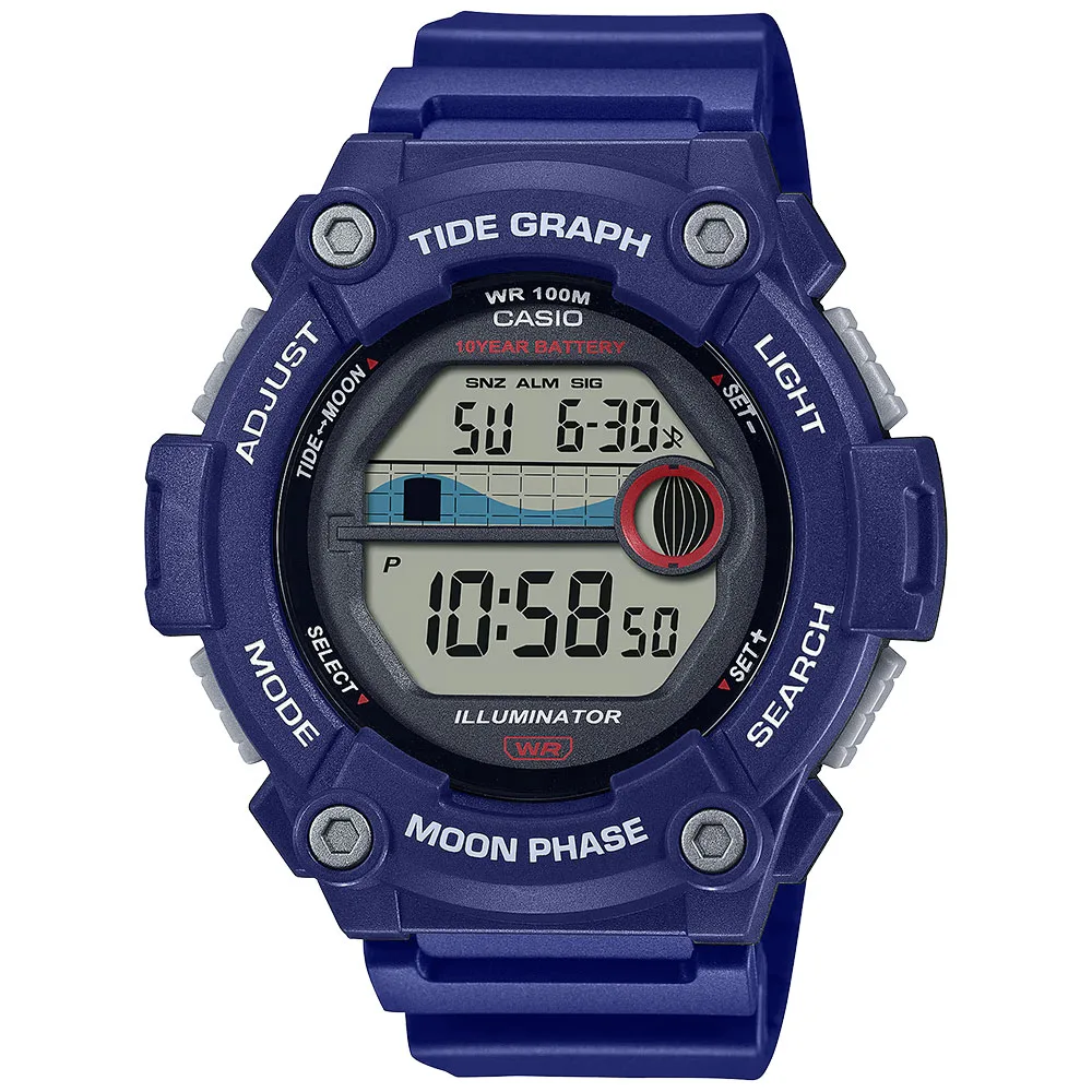 Zegarek Casio WS-1300H-2AVEF Digital Moonphase Zegarek męski sportowy cyfrowy
