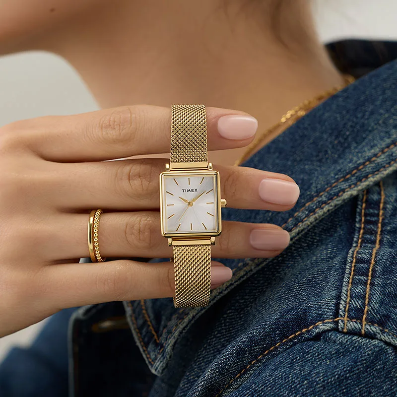 Timex TW2Y26100 Transcend Złoty prostokątny
