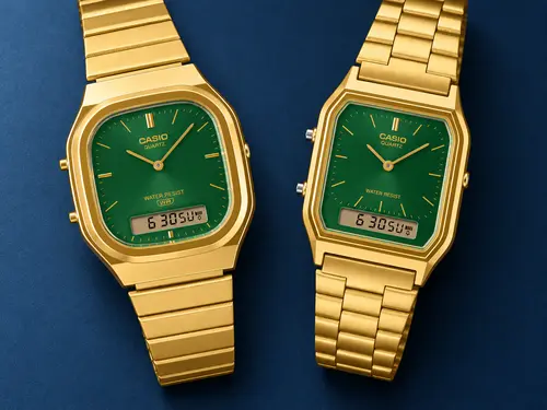 Złote zegarki Casio Vintage